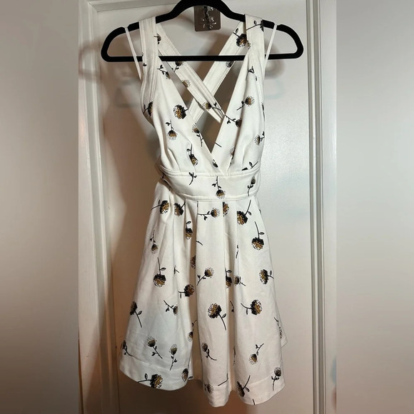 Free People Mini’s For You Dandelion Flower Minidress Ivory Size 0 - Picture 2 of 10